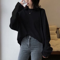 모네타 여성용 베이직라인 루즈핏 티셔츠