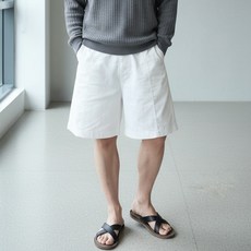 INFIOUS 男士簡約亞麻基本款短褲 I263-0265