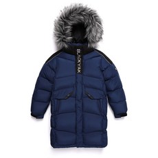 BLACK YAK KIDS 童款毛邊連帽長版羽絨外套
