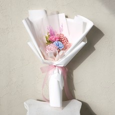 ASPASIA 人造花 豐盛之花 多花 康乃馨 永生花束 + 提袋, 粉紅色(人造花), 1個