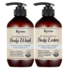 保濕沐浴乳 500ml+身體乳液 500ml, 1組