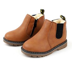 Lulushu 女童款車縫線絨毛內裡切爾西靴