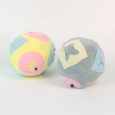 DING DONG PET 可拆式寵物粉彩嗅覺玩具球, 黃色, 灰色, 1組