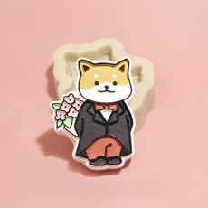 ANGLE THING 柴犬新郎矽膠模具 2入, 混色