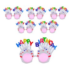 ABM Korea 生日快樂派對眼鏡, 白色, 6份