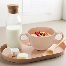 Paulers 幸運兔兔把手麥片碗 450ml, 1個, 粉紅色