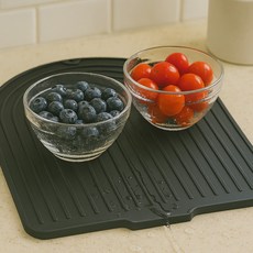 Ants 橢圓形防滑瀝水乾燥墊, 1個, 1層, 黑色