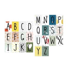 O 椅子字母明信片套裝, 混色, 1套