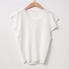 여성용 럽스 큐린 라운드 캡 반팔 니트