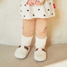 몰리멜리 아동용 스노우맨 배색 기모 골지 보온 레깅스