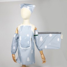 BEBE CHOUETTE 兒童防水圍裙 + 頭巾 + 袖套 + 收納袋套組