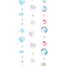 PARTYSHOW 水滴造型派對拉旗3件組, 水藍, 透明, 極光, 1套