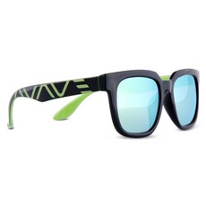 HENRY STUART 高爾夫運動太陽眼鏡 X-5, 亮面黑 + 綠色(太陽眼鏡), 綠色(鏡面)