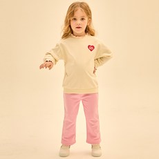 Care Bears 女童款小熊氣球圖案捲捲邊上衣+喇叭褲套裝