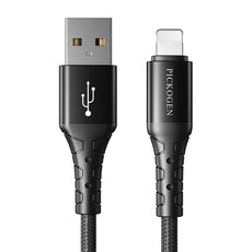 PICKOGEN 皮克全 FastFlex USB-A-Lightning快充線充電線傳輸線編織線, 黑色, 1個, 1m