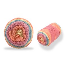 레인보우 케이크 뜨개실 볼 100g, 38핑크레인보우믹스, 2개