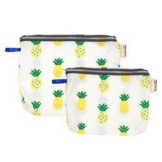 베베슈에뜨 유아용 방수 기저귀 + 도시락 파우치 세트, 파인애플