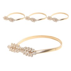 Mabel In Home 豪華葉子造型磁吸窗簾綁帶扣, 金色, 4個