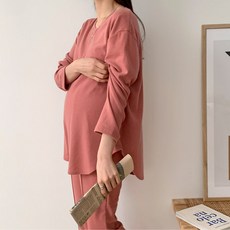 BORIMOM 孕婦雙層針織長袖長版T恤