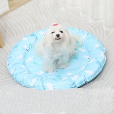 Bean Off House狗狗圓形涼墊, 天藍色