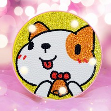 兒童寶石十字繡LED氣氛燈DIY, 22鈴鐺與小狗, 1個