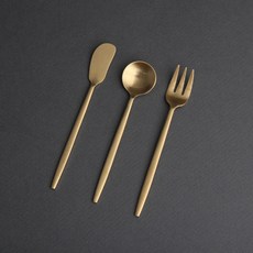 Inspoon Bijou 金色, 1套, 茶匙 + 叉子 + 奶油刀