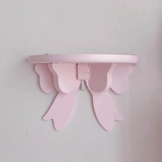 순잠 러블리 소녀감성 나비리본 무타공 벽걸이 선반, 핑크, 1단