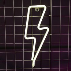 나비다 번개 무드등 네온사인, 화이트