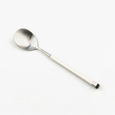 Bogen 兒童款方形雙色餐具湯匙, 1個, 銀色 + 白色, 單品