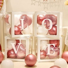 Party&On 字母氣球盒 生日紀念日派對盒組, 1套, 白色