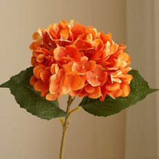 그린허그 조화 수국 가지, 오렌지, 2개