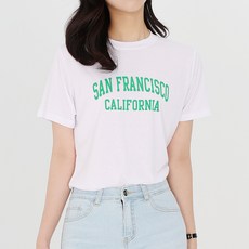 모이르벨라 여성용 프란시 레터링 반팔 티셔츠 T24SS2-A0113