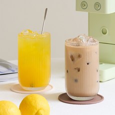 홈카페 유리컵 400ml 아이스 2샷잔 + 커피2샷 유리컵, 투명, 1개