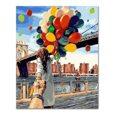 ADICO DIY 彩繪 戀人與氣球 PFF33 40 x 50 cm, 混合色, 1個