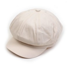 유니버셜케미스트리 Belted Cotton Ivory Newsboy Cap