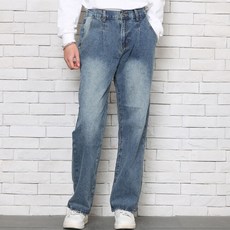 위드진 남성용 데일리 원턱 세미와이드 뒷밴딩 청바지 R511
