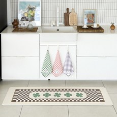 Rugum 棋盤格幸運草pvc水槽防水多用途廚房緩衝地墊, 1個, 磚紅色