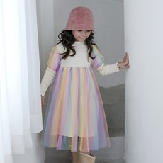 GOINGKIDS 女童彩虹網紗洋裝