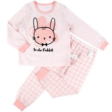 Maykids 童款花朵兔子印花9分袖上衣+格紋9分褲組