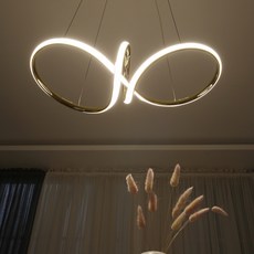LED 리본 팬던트 조명 40W, 골드 + 주백색