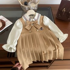 Arbe 女童鬆餅格紋洋裝