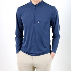 男款透氣孔彈性戶外半拉鍊T恤 YDH571