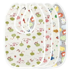 兔形圍兜 4入, 1 Green Tree+2 Pink Tree+3 Jungle+4 Chicken, 1組