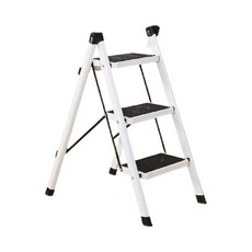 온써키 3단 발판 가정용 접이식 사다리 화이트, 1개