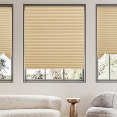 Lano Home 人人皆可安裝的免打孔自黏式百葉窗, 全遮光米色