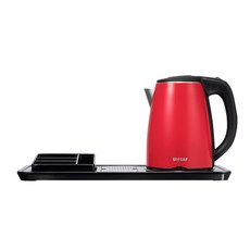 Wincef 雙層保溫酒店汽車旅館電鍋托盤套組紅色, WTK-2111