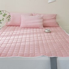 SCOHOme 韓國製造 30支純棉 Happy 绗缝溫水暖墊專用床包, Happy粉紅色