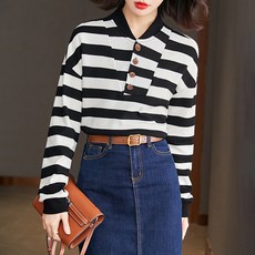 포플러앤씨 여성용 메디쿤 스트라이프 티 P24SPT120804