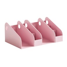 파스텔 책꽂이2p + 연필꽂이 2p 세트, 핑크