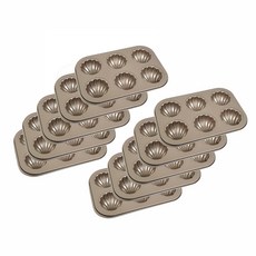 6格不沾貝殼造型烤盤模具, 10個